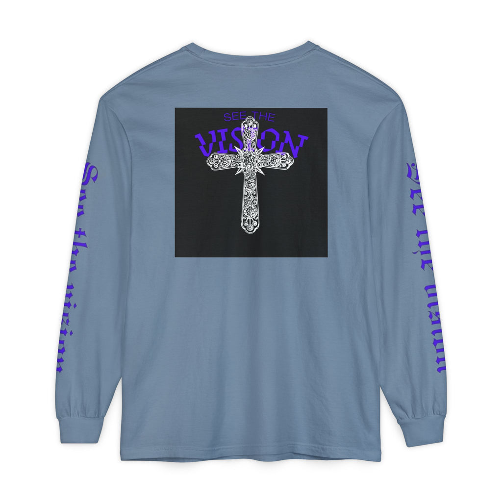 See The Vision Long Sleeve Tee — Gothic Cross Graphic