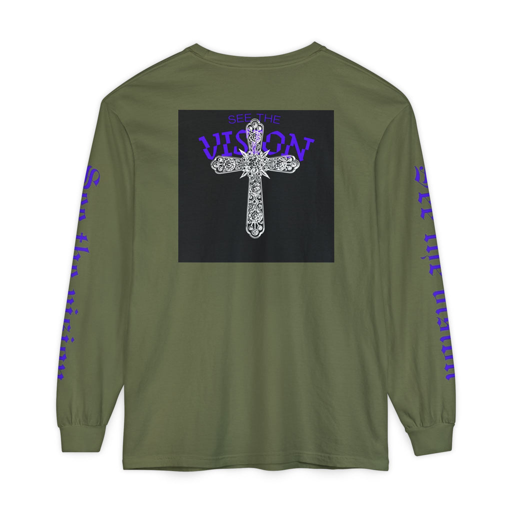 See The Vision Long Sleeve Tee — Gothic Cross Graphic