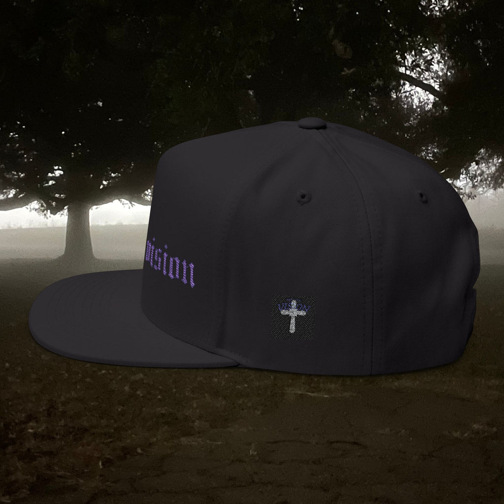 See the Vision Flat Bill Cap — Embroidered Gothic Script Snapback