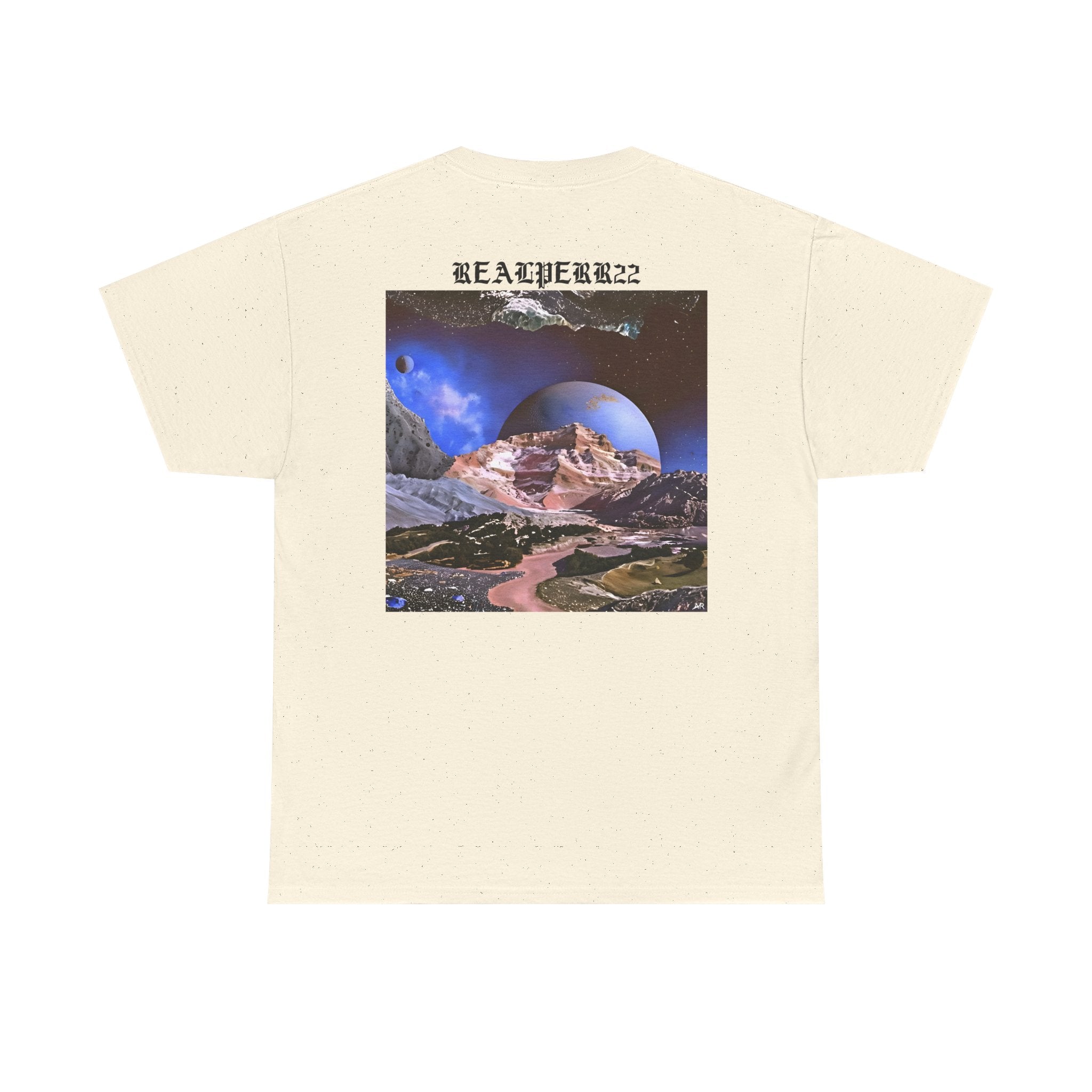 Planet X 22 Graphic Tee — Retro Space Collage T-Shirt ("PLANET X 22 / REALPERR22")
