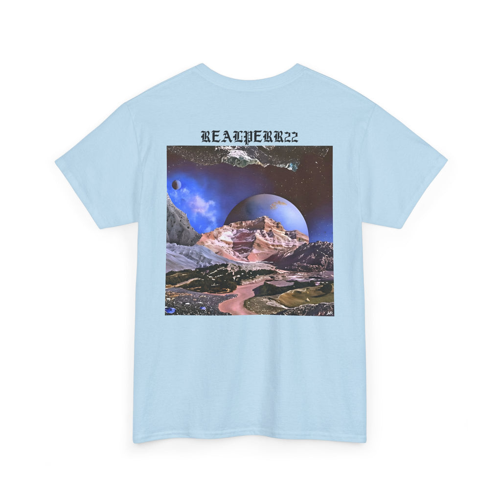 Planet X 22 Graphic Tee — Retro Space Collage T-Shirt ("PLANET X 22 / REALPERR22")