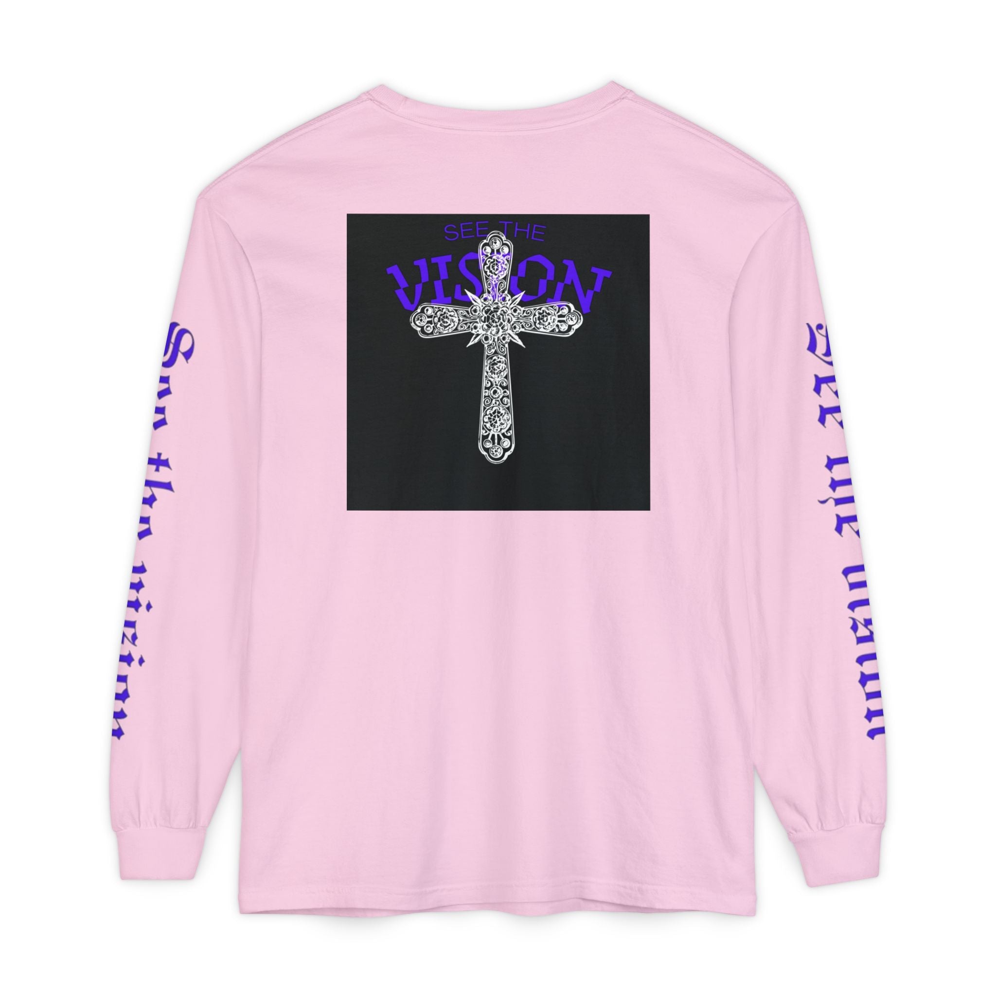 See The Vision Long Sleeve Tee — Gothic Cross Graphic