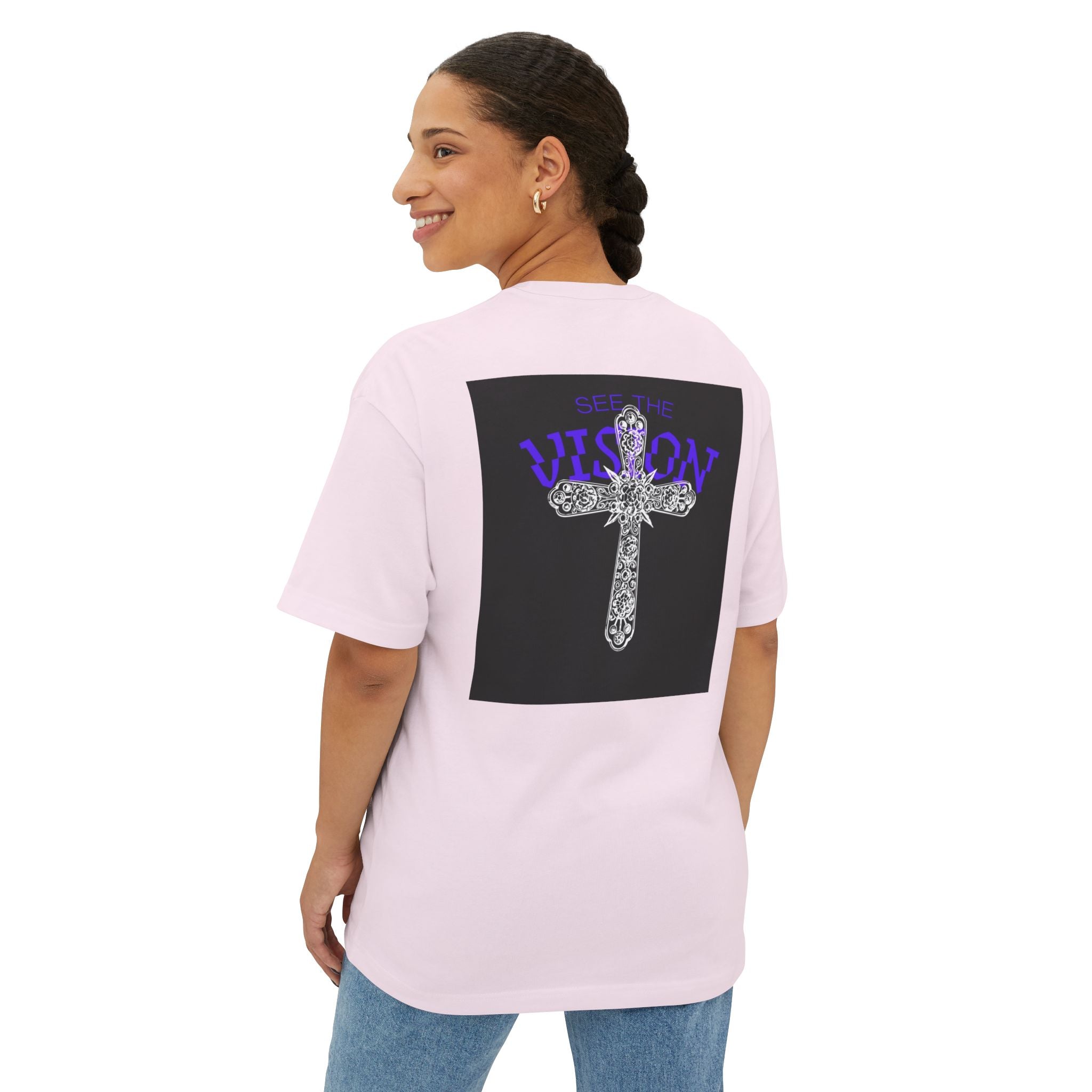 See The Vision Oversized Tee — Gothic Cross Graphic Tee