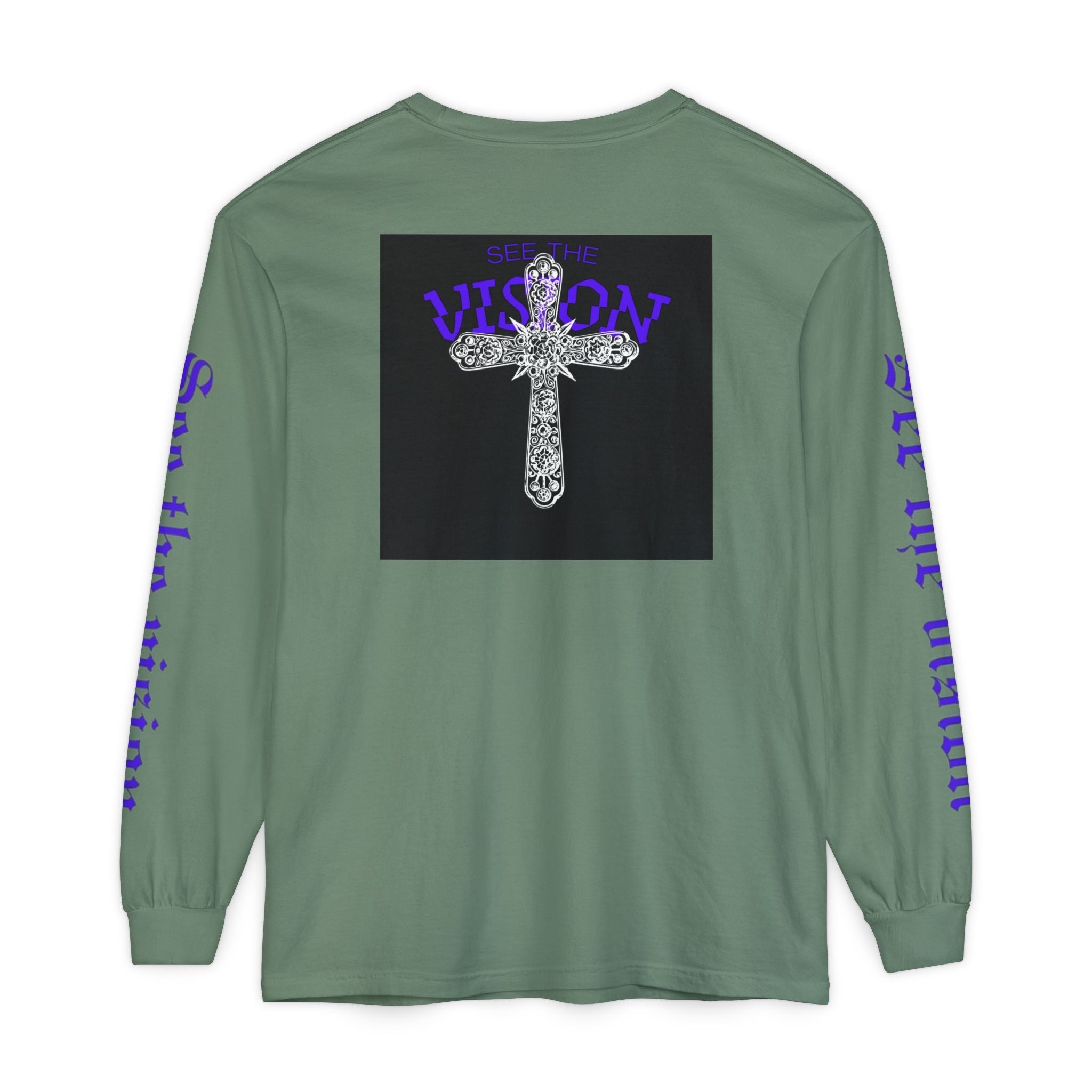 See The Vision Long Sleeve Tee — Gothic Cross Graphic