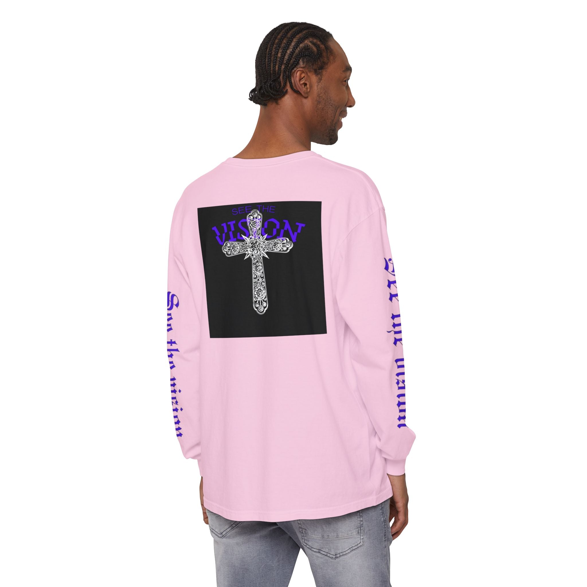 See The Vision Long Sleeve Tee — Gothic Cross Graphic