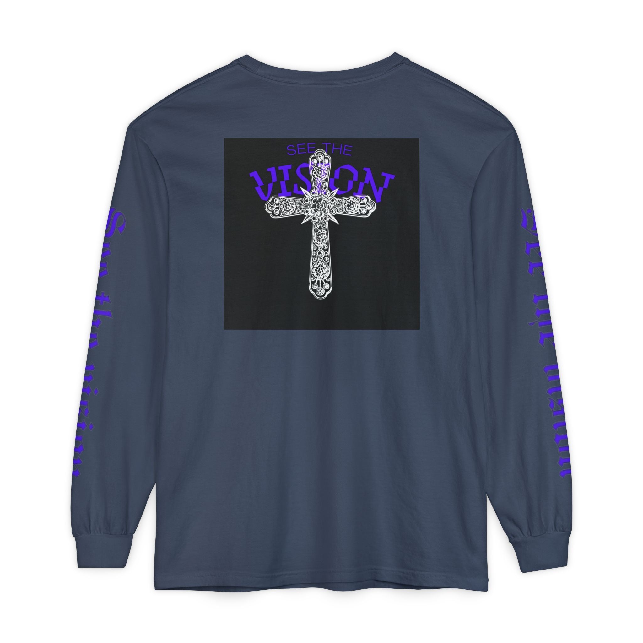 See The Vision Long Sleeve Tee — Gothic Cross Graphic