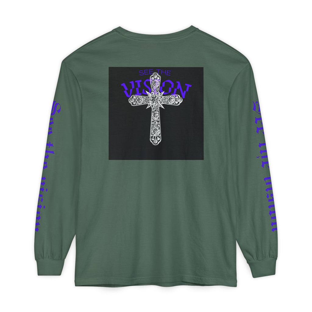 See The Vision Long Sleeve Tee — Gothic Cross Graphic