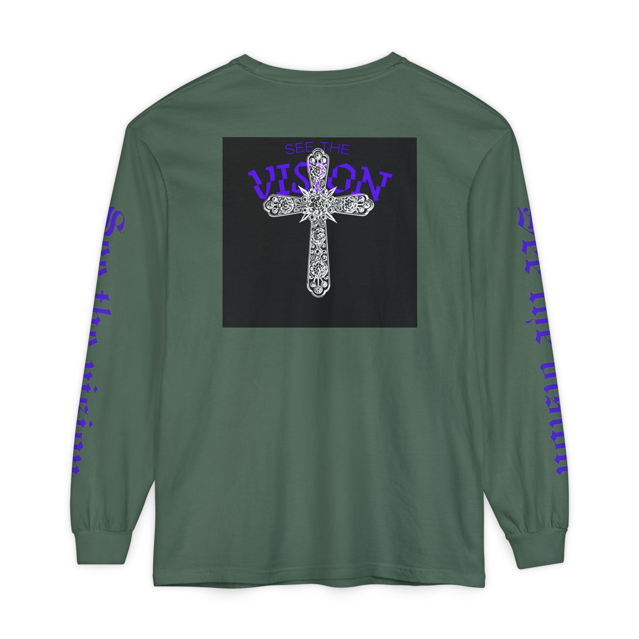 See The Vision Long Sleeve Tee — Gothic Cross Graphic