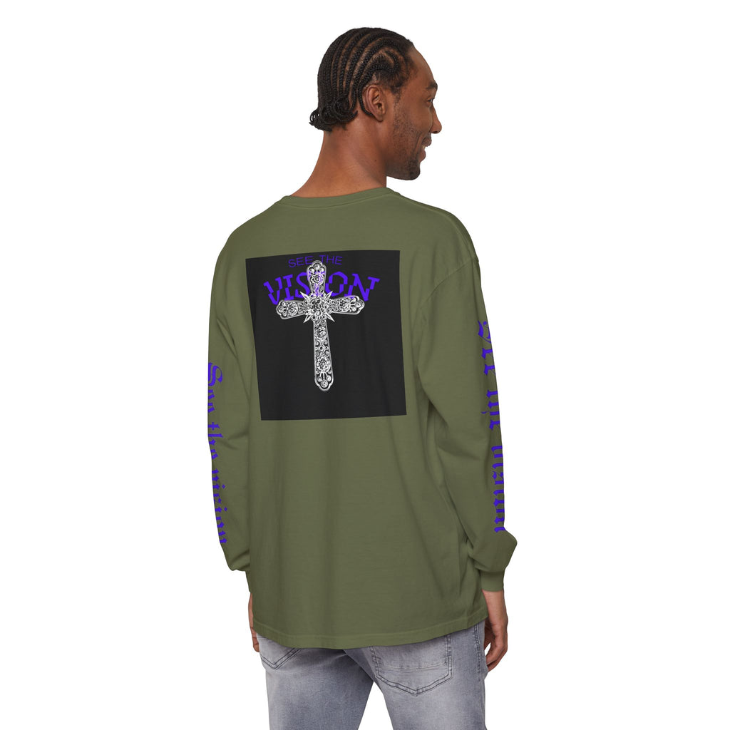 See The Vision Long Sleeve Tee — Gothic Cross Graphic