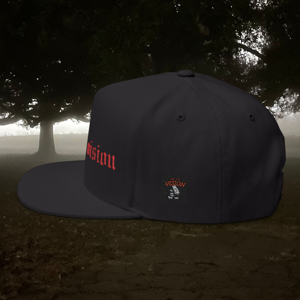 See The Vision Flat Bill Cap — Embroidered Gothic Snapback
