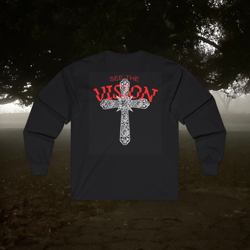 See the Vision Long Sleeve Tee — Gothic Cross Graphic