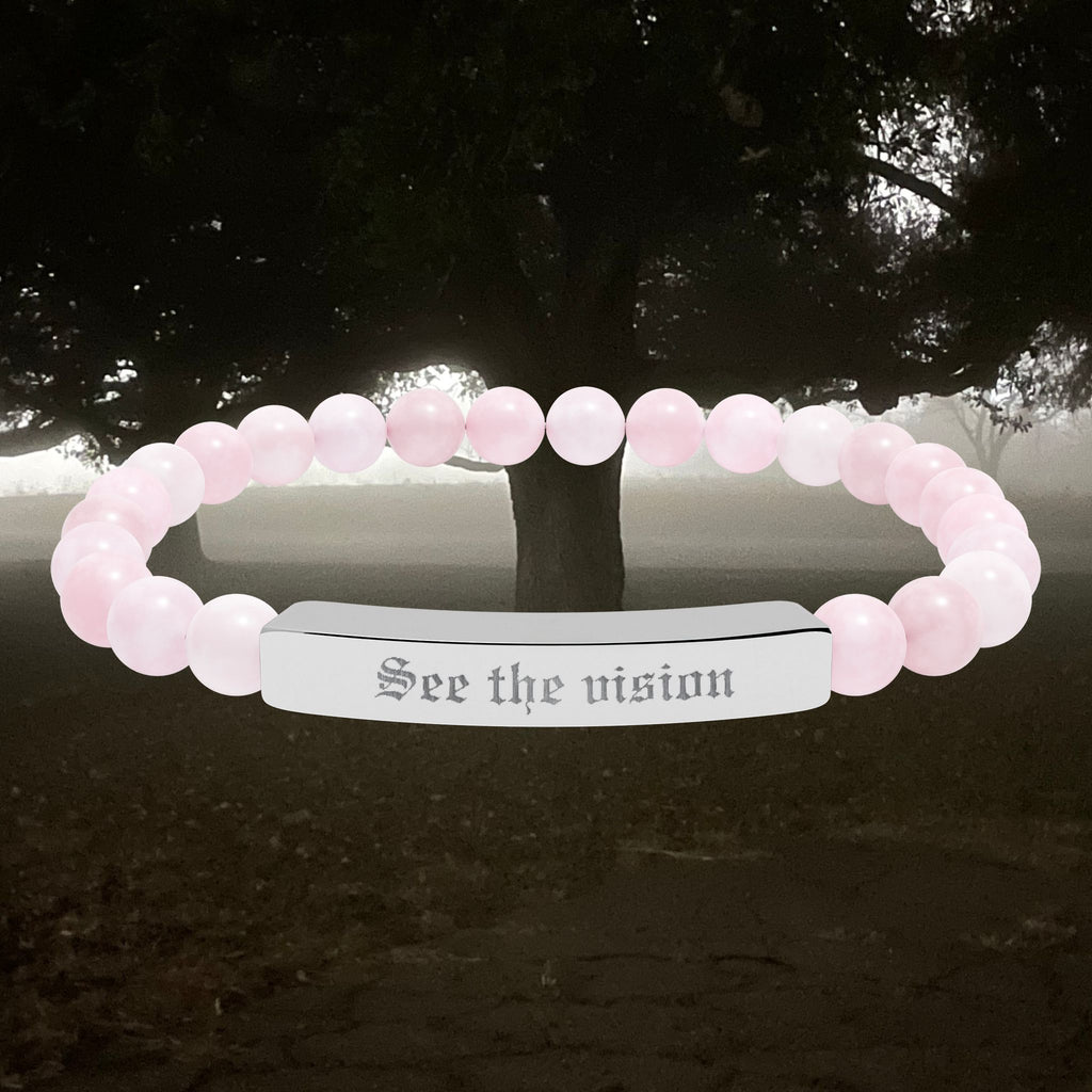 Engraved Natural Stone Bar Bracelet