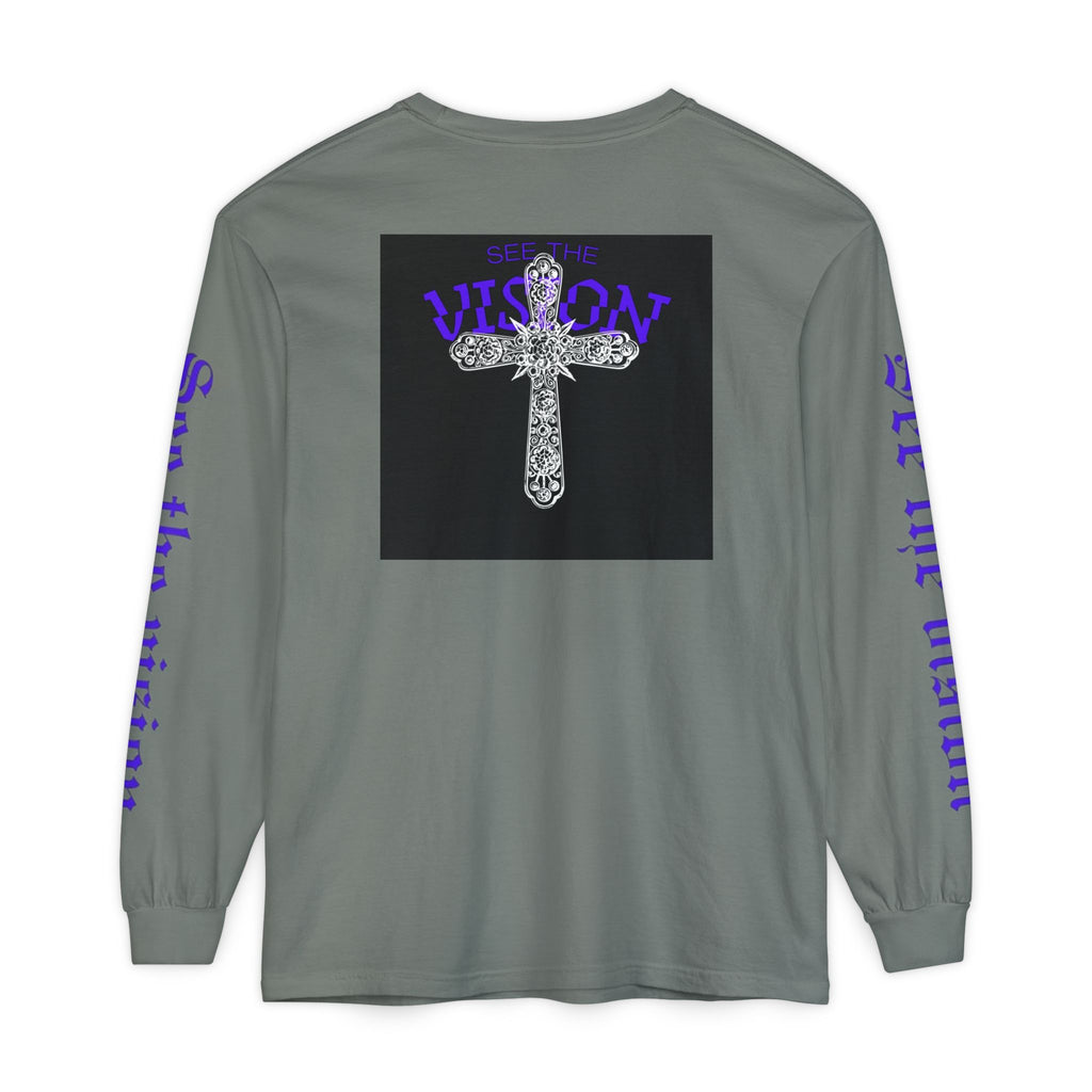 See The Vision Long Sleeve Tee — Gothic Cross Graphic