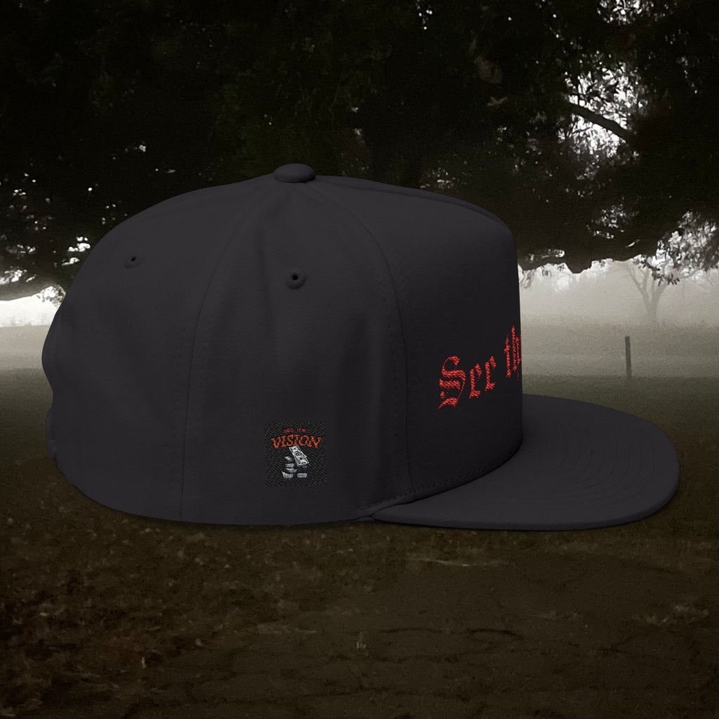See The Vision Flat Bill Cap — Embroidered Gothic Snapback
