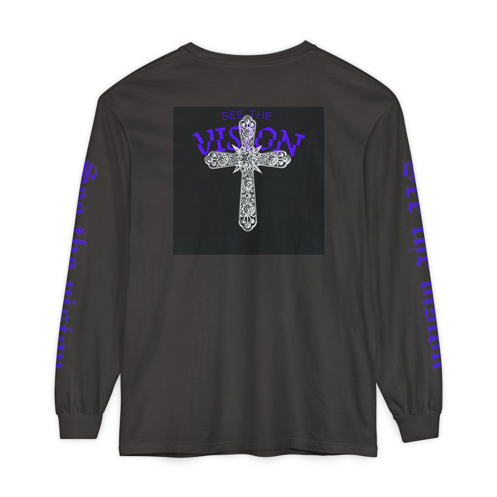 See The Vision Long Sleeve Tee — Gothic Cross Graphic