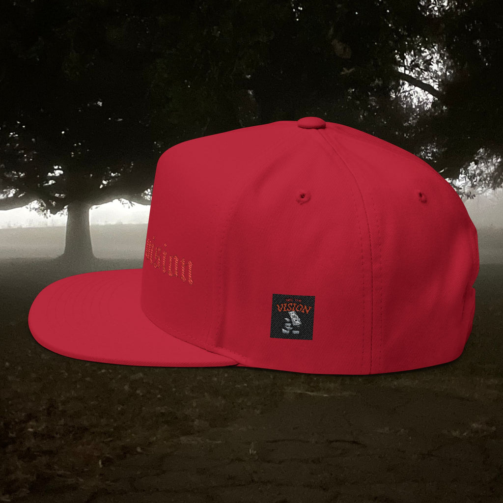 See The Vision Flat Bill Cap — Embroidered Gothic Snapback