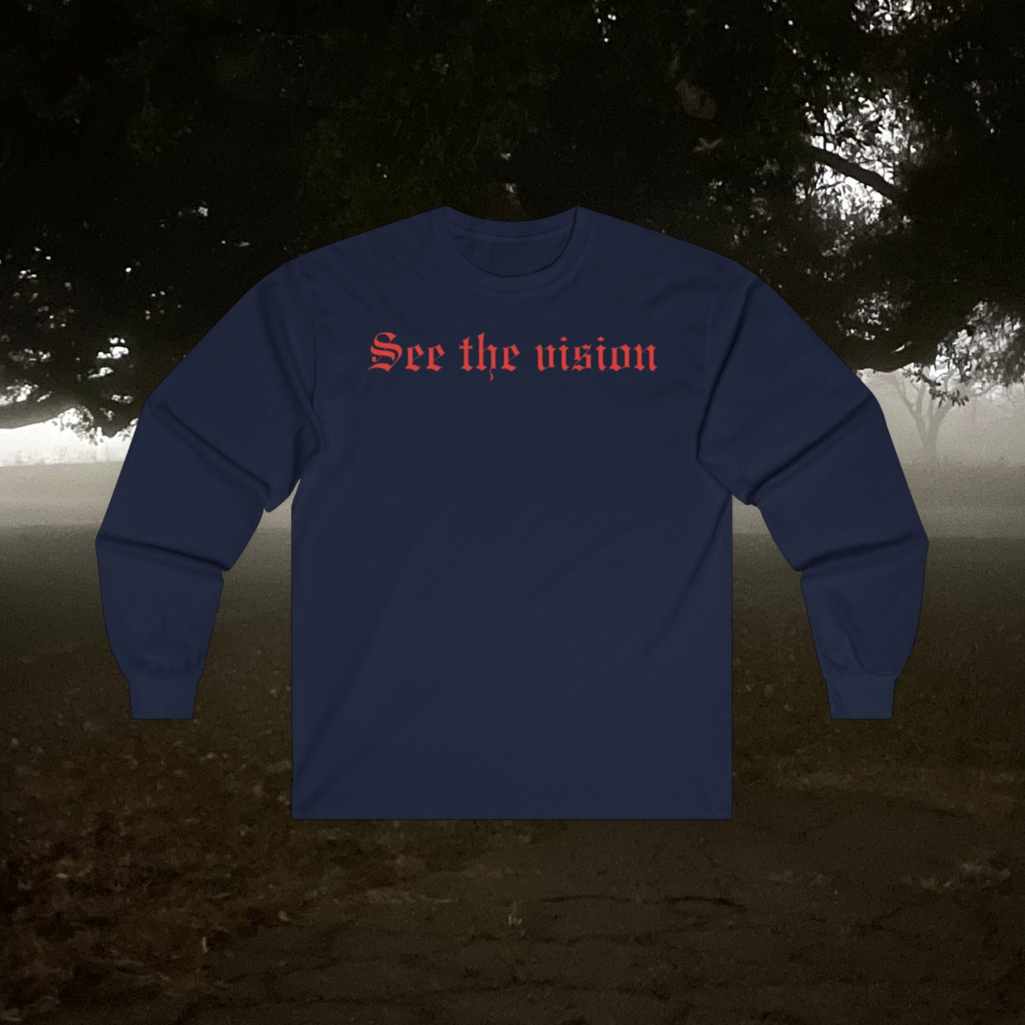 See the Vision Long Sleeve Tee — Gothic Cross Graphic