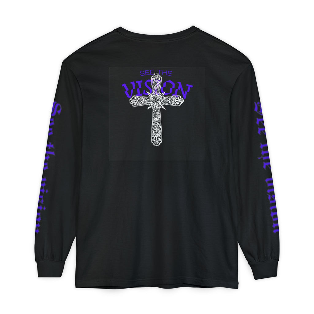 See The Vision Long Sleeve Tee — Gothic Cross Graphic