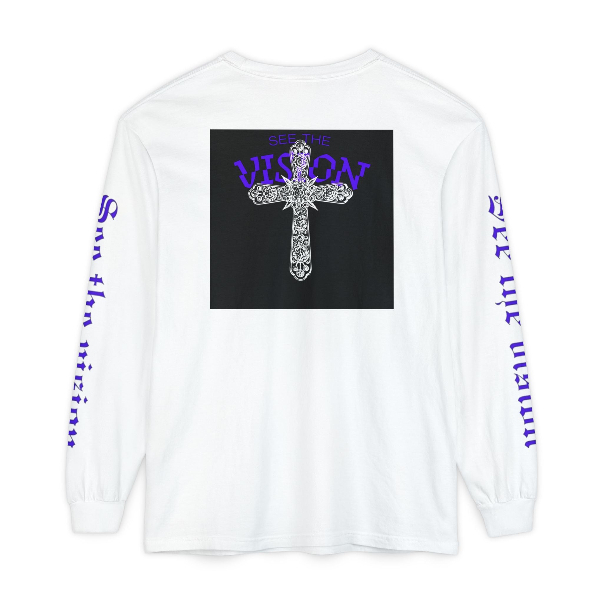 See The Vision Long Sleeve Tee — Gothic Cross Graphic