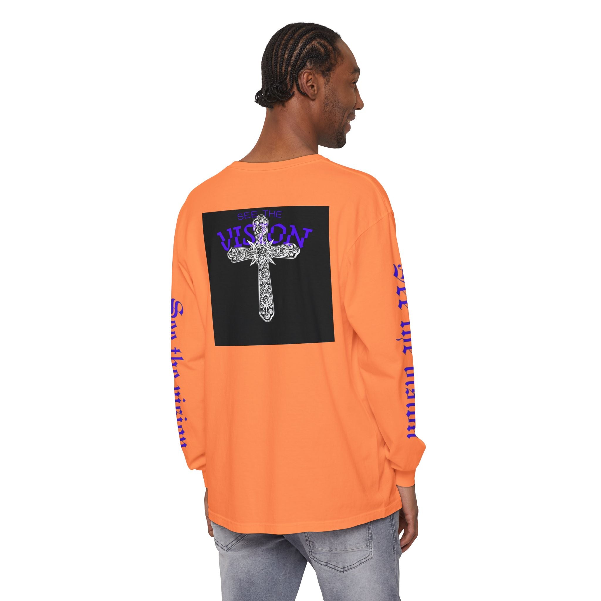 See The Vision Long Sleeve Tee — Gothic Cross Graphic