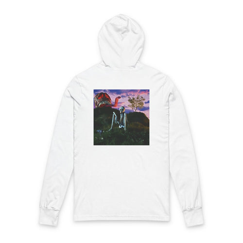 REFLECTIONS 22 - Hooded Long Sleeve Tee — Surreal Sunset Garden Graphic