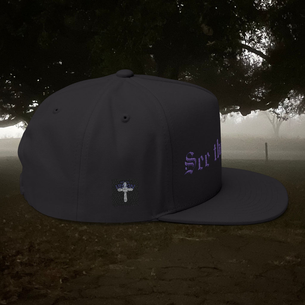 See the Vision Flat Bill Cap — Embroidered Gothic Script Snapback