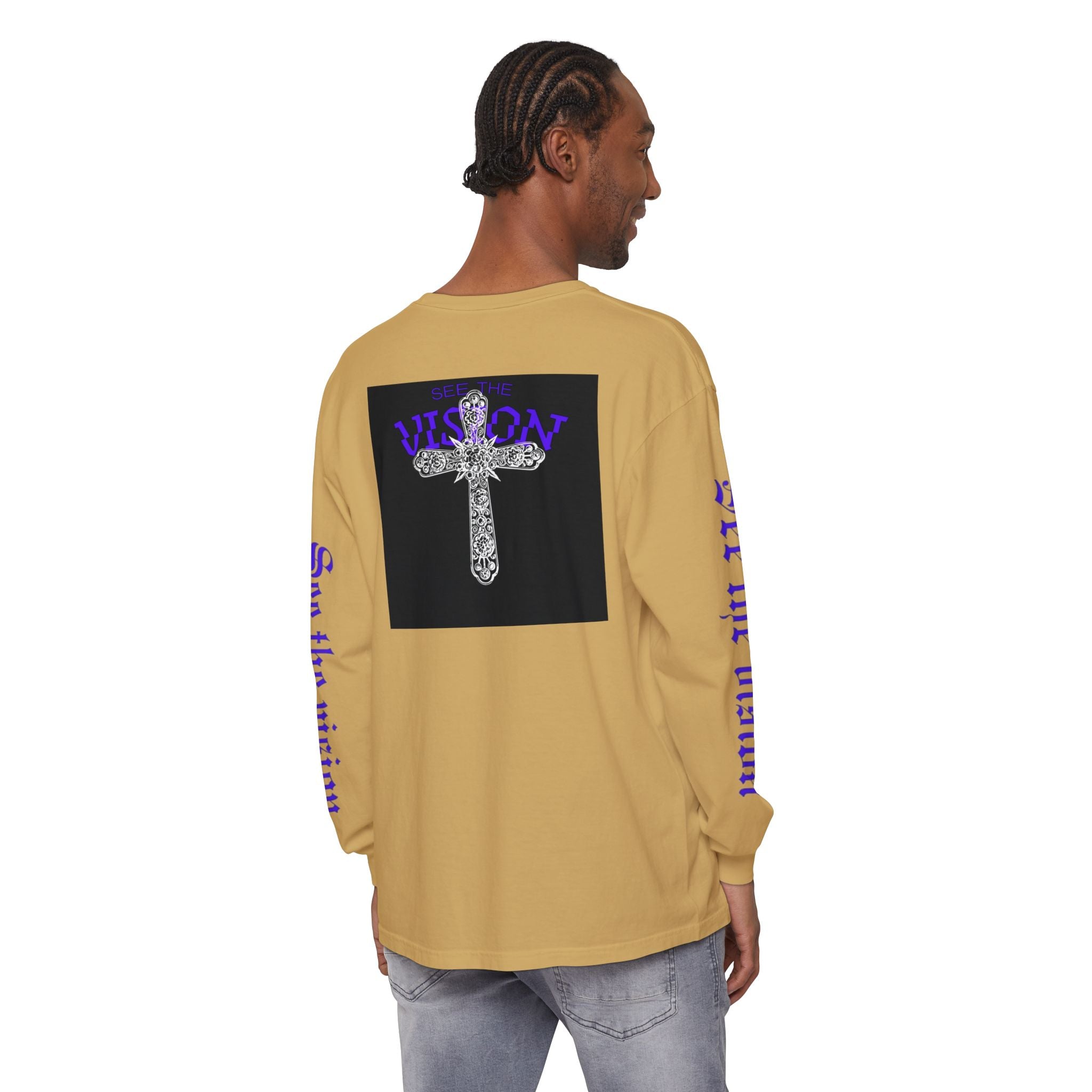 See The Vision Long Sleeve Tee — Gothic Cross Graphic