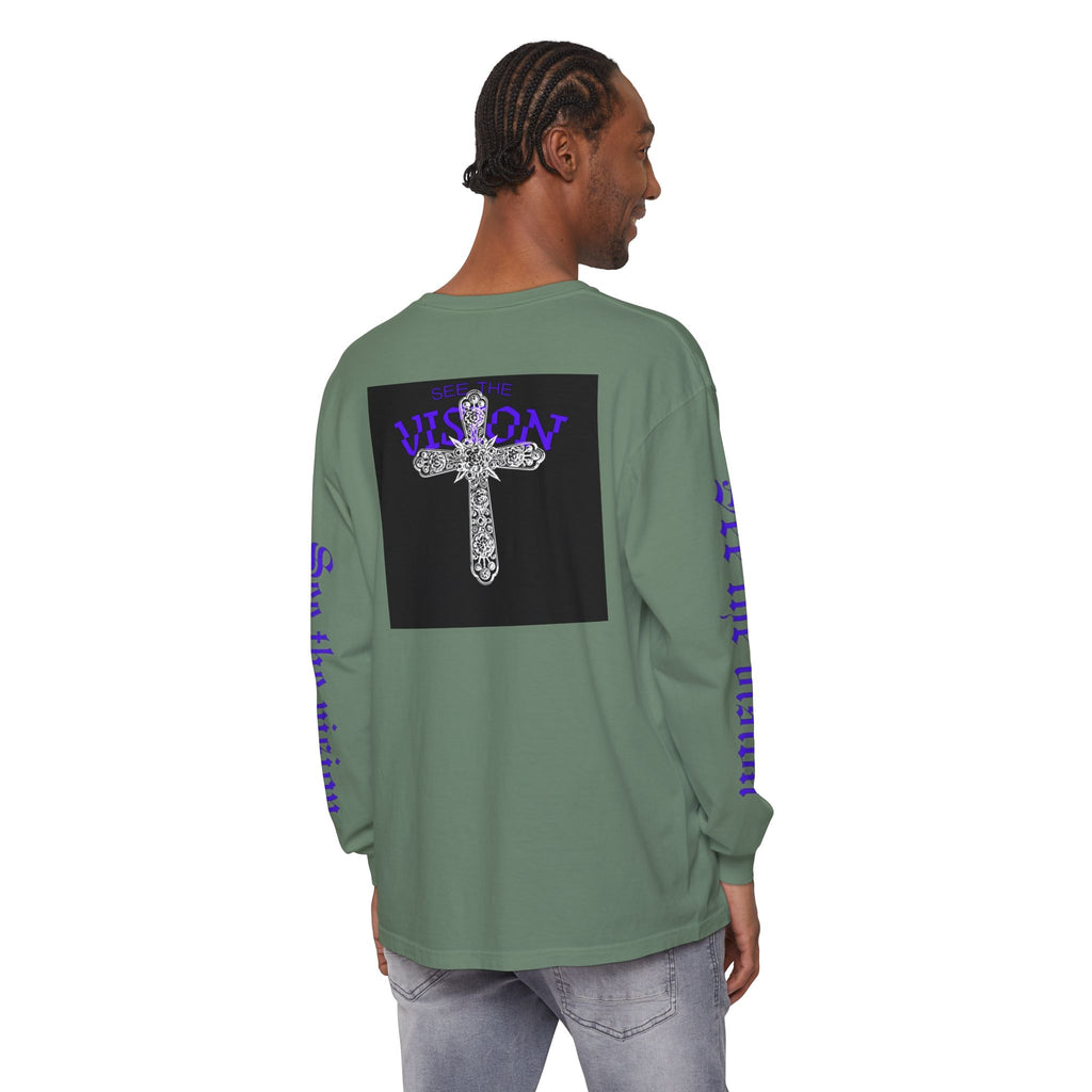 See The Vision Long Sleeve Tee — Gothic Cross Graphic