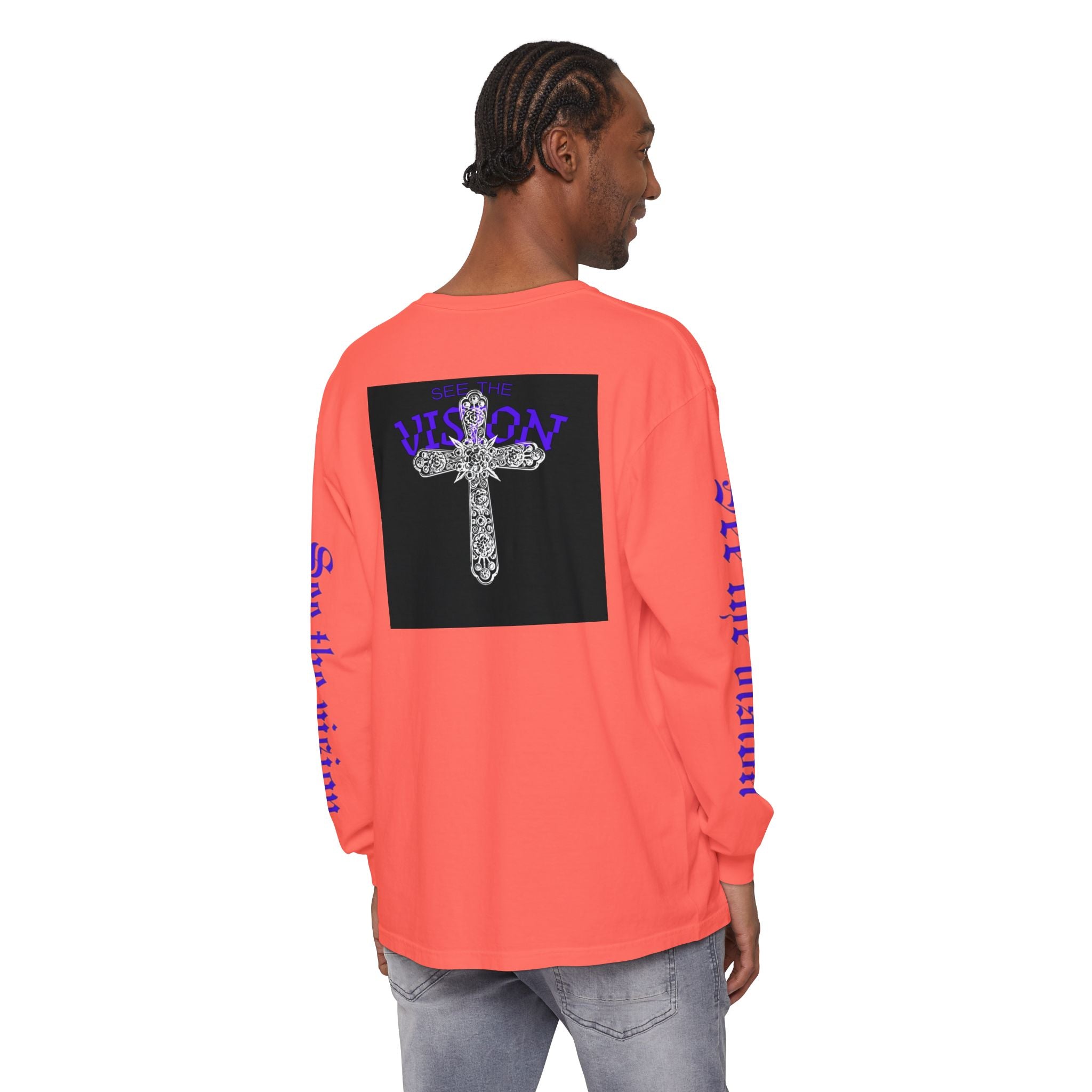 See The Vision Long Sleeve Tee — Gothic Cross Graphic