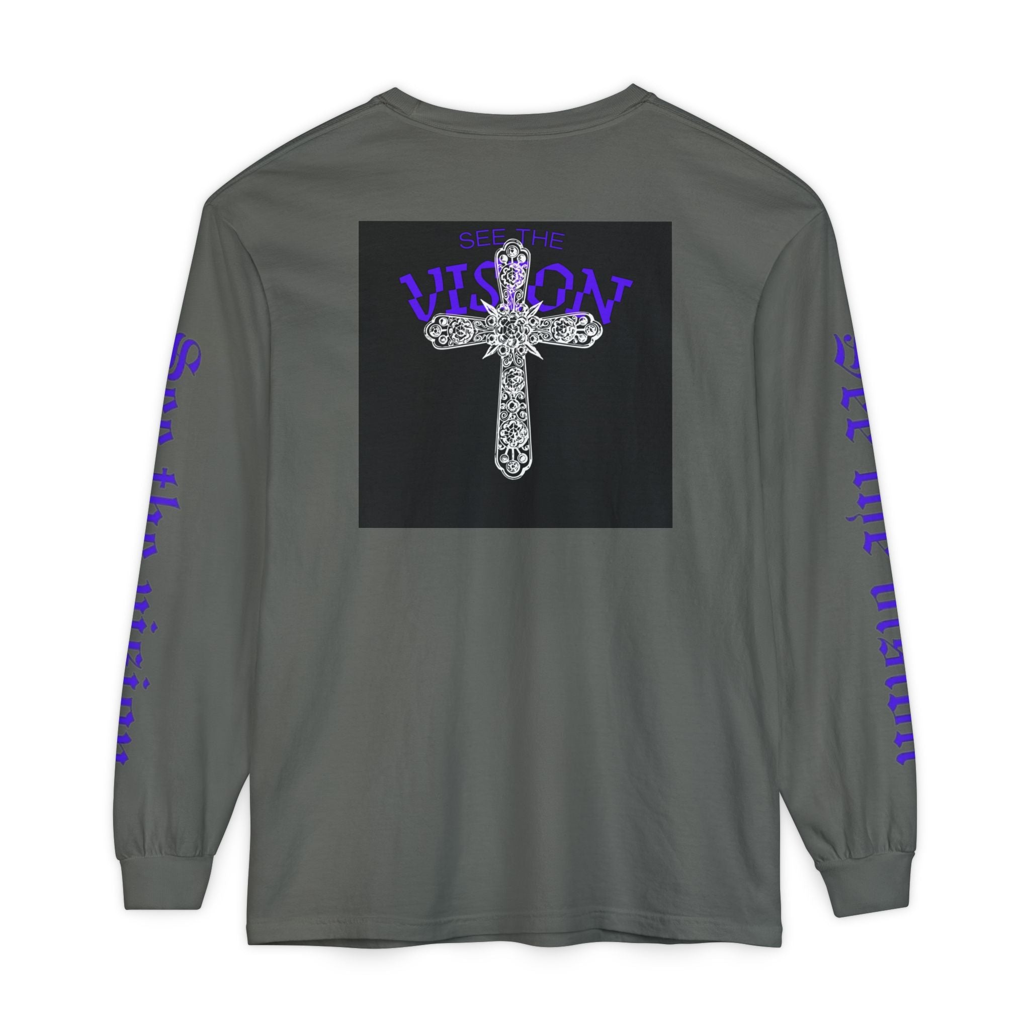 See The Vision Long Sleeve Tee — Gothic Cross Graphic