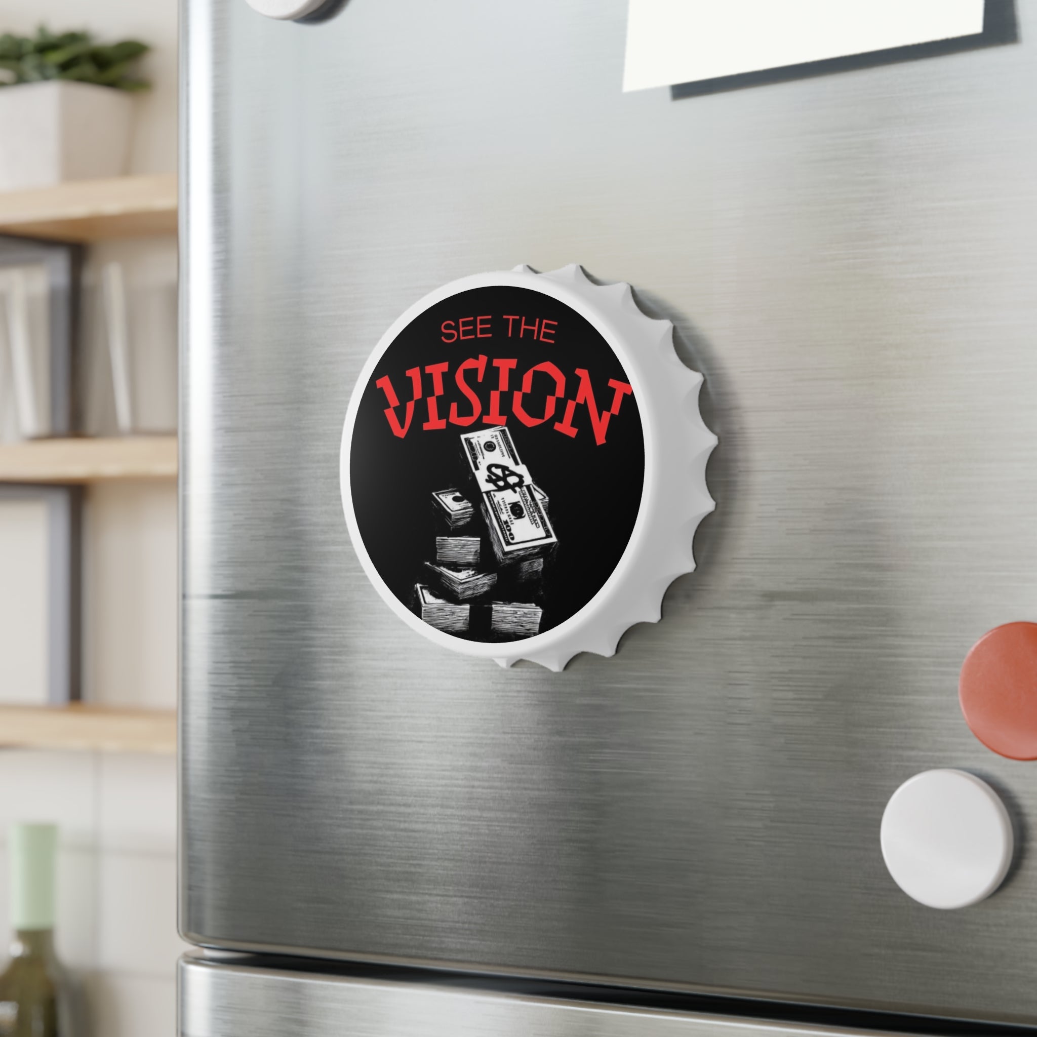 See The Vision Bottle Opener — Money Stack Bar Keychain