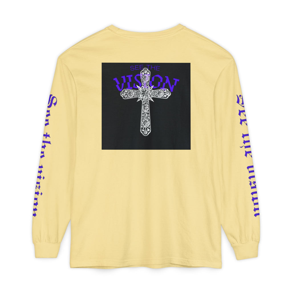 See The Vision Long Sleeve Tee — Gothic Cross Graphic