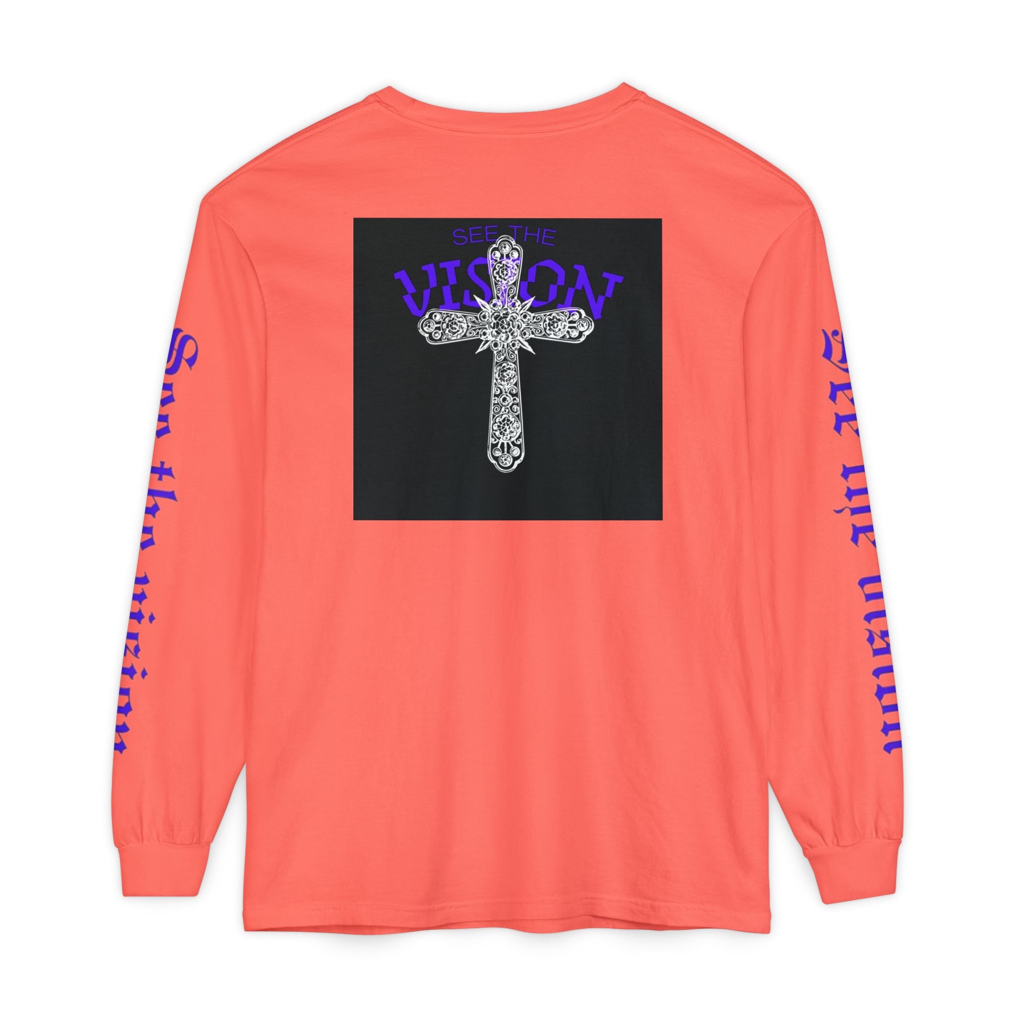 See The Vision Long Sleeve Tee — Gothic Cross Graphic