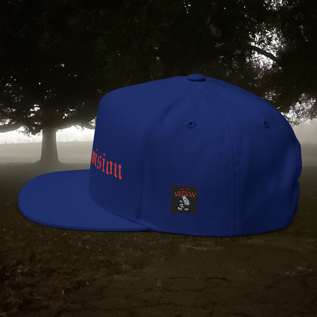 See The Vision Flat Bill Cap — Embroidered Gothic Snapback