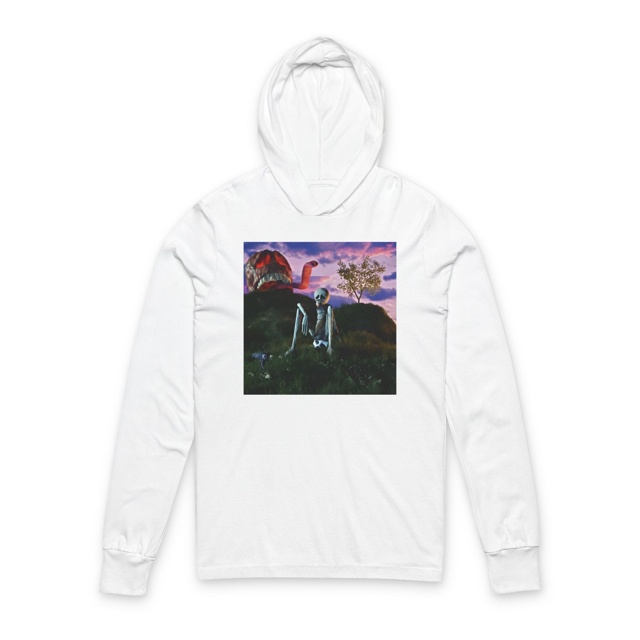 REFLECTIONS 22 - Hooded Long Sleeve Tee — Surreal Sunset Garden Graphic