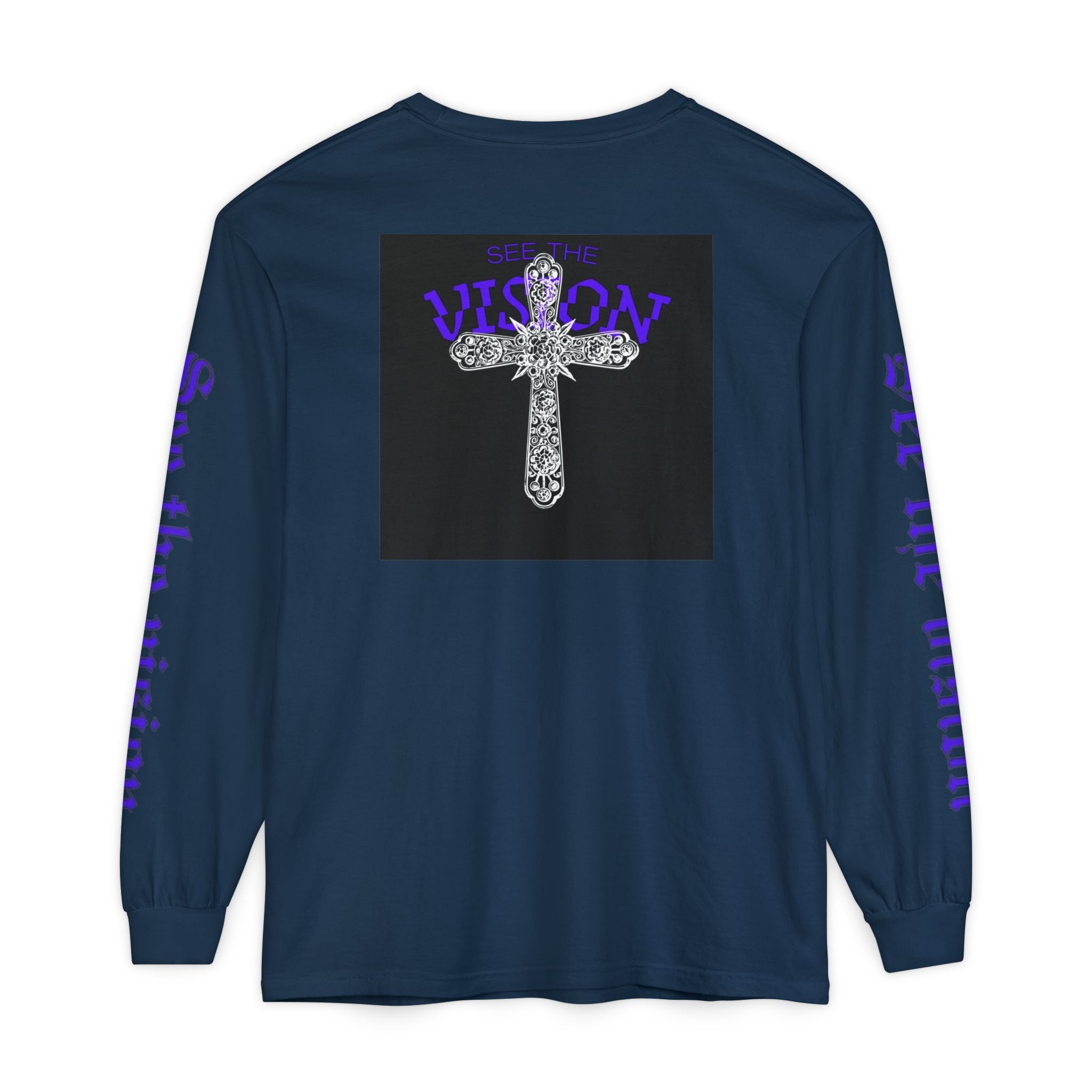 See The Vision Long Sleeve Tee — Gothic Cross Graphic