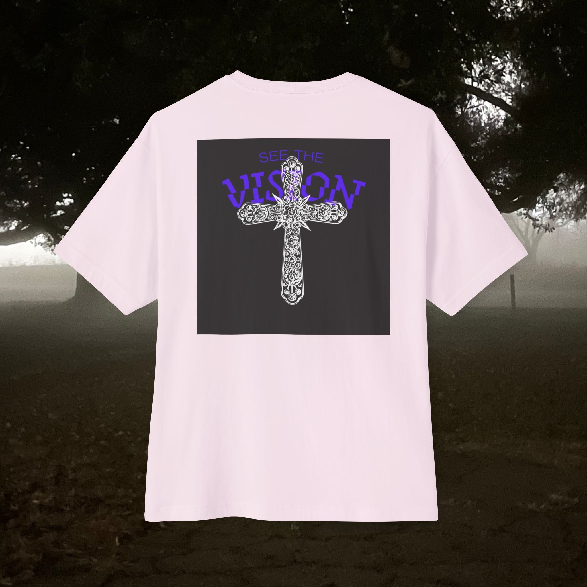 See The Vision Oversized Tee — Gothic Cross Graphic Tee